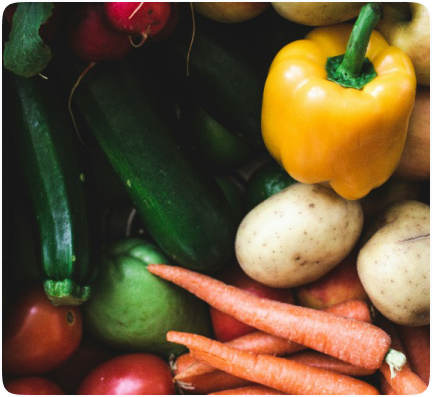 Colorful market vegetables